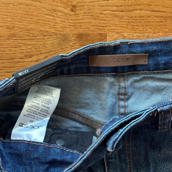 Joes jeans denim shorts 24 dark blue jorts cut off mid thigh distressed raw hem - Picture 4 of 4